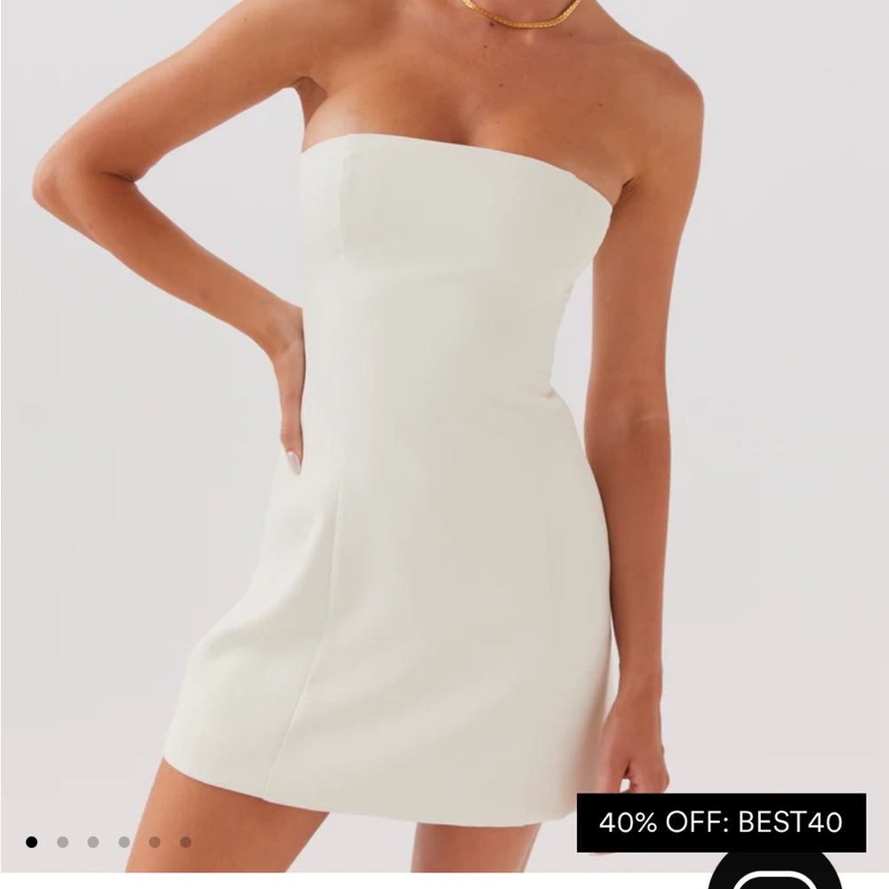White strapless dress from peppermayo